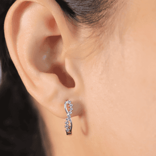 Zarkan Minimal Semi Hoop Silver Studs