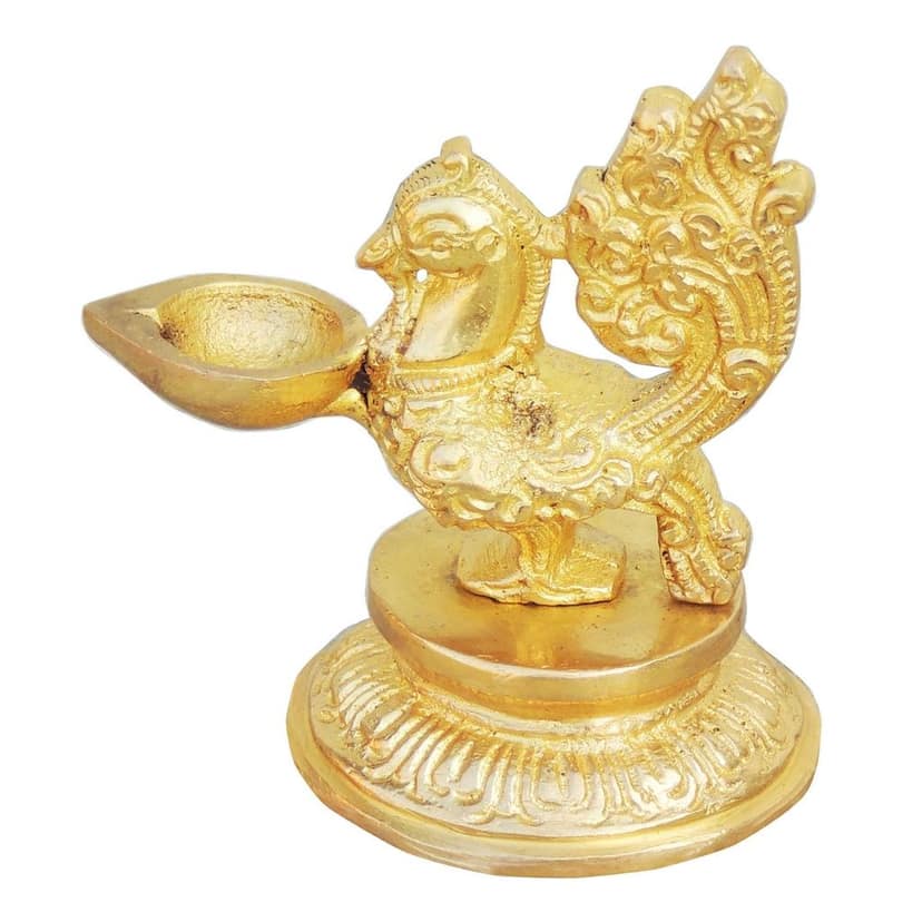 Brass Showpiece Murga Deepak Statue (BSMAS028) view 2
