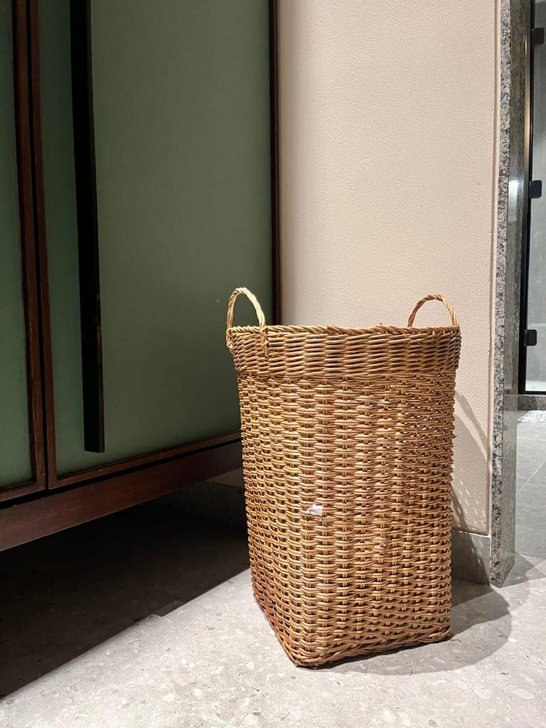 Hotel Bamboo Towel Drop Basket
