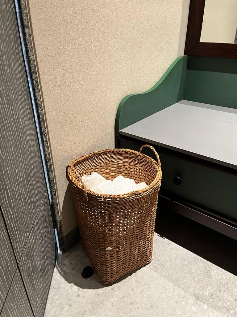 Hotel Bamboo Towel Drop Basket view 2