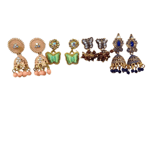 Ethnic Oxidized/Antique Look Earrings Set (4 Pairs)