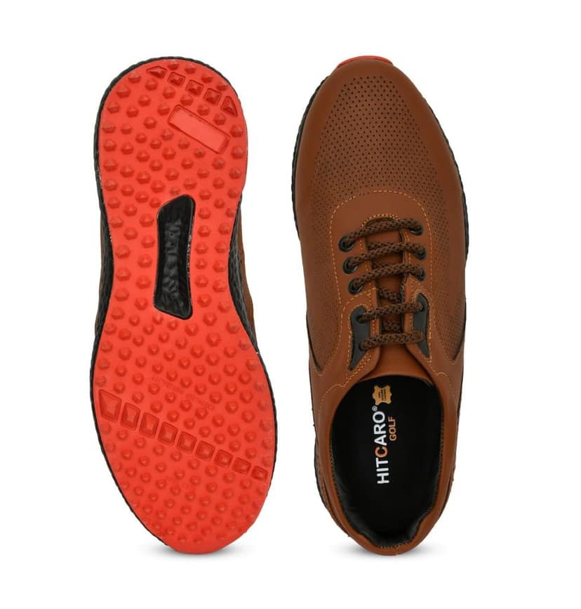 HITCARO Men's Proffessional Leather Golf Shoes | Lace-Up | Waterproof | Comfortable | Breathable view 5
