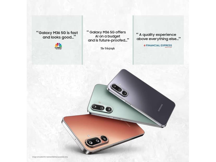 Samsung M36 5G Smartphone, 8GB RAM, 128GB Storage - Serene Green view 3