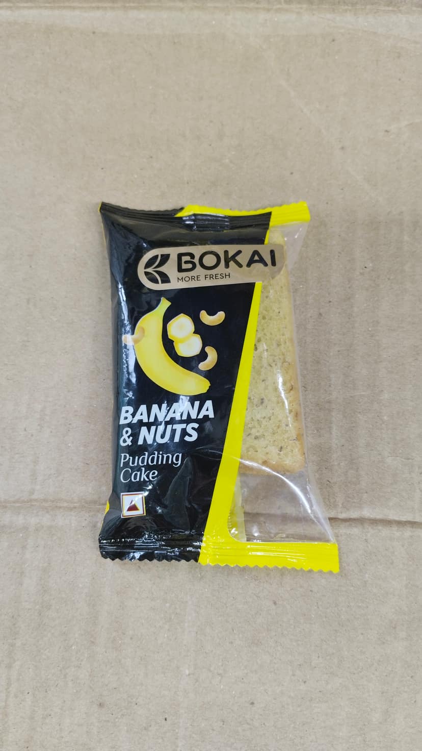 Bokai banana and nuts cake