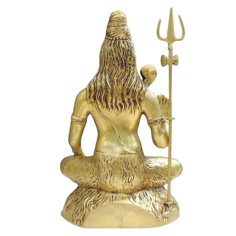 Handcrafted Brass Shiva Ji Idol Statue | Home Mandir Decor, Height : 21.5 Inch (BSMAS1834 X) view 3