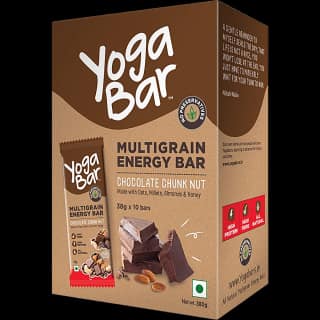 Yoga Bar Multigrain Energy Bar - Chocolate Chunk Nut, Healthy, High In Protein & Fibre, 38 G (Pack Of 10)