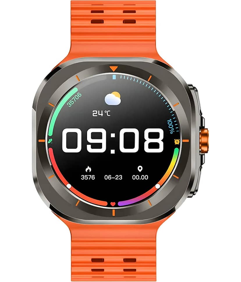 VERONIC IPS LCD BT Calling Smart Watch with Nylon Strap Upto 1-2 days Backup ( Orange ) view 2