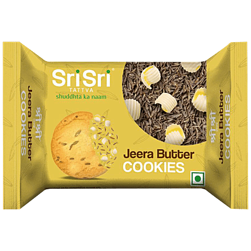 Sri Sri Tattva Jeera Butter Cookies - Crispy, Crunchy, Perfect Snack, 90 g