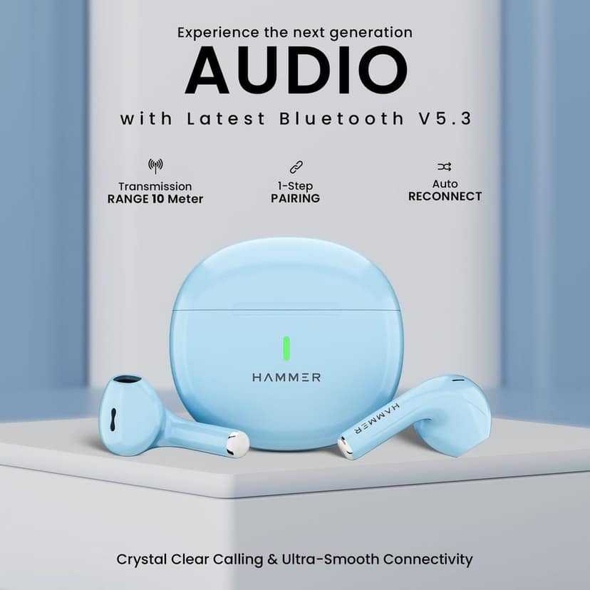 Hammer Ultra Pods TWS Bluetooth Earbuds with 3D Stereo Sound & Touch Controls view 5