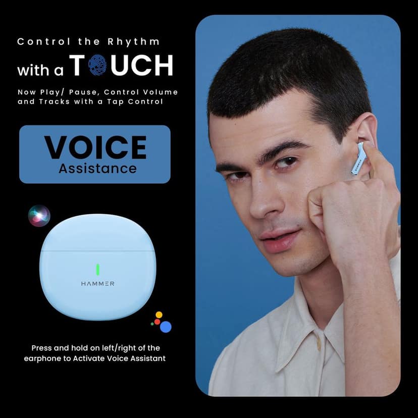 Hammer Ultra Pods TWS Bluetooth Earbuds with 3D Stereo Sound & Touch Controls view 7