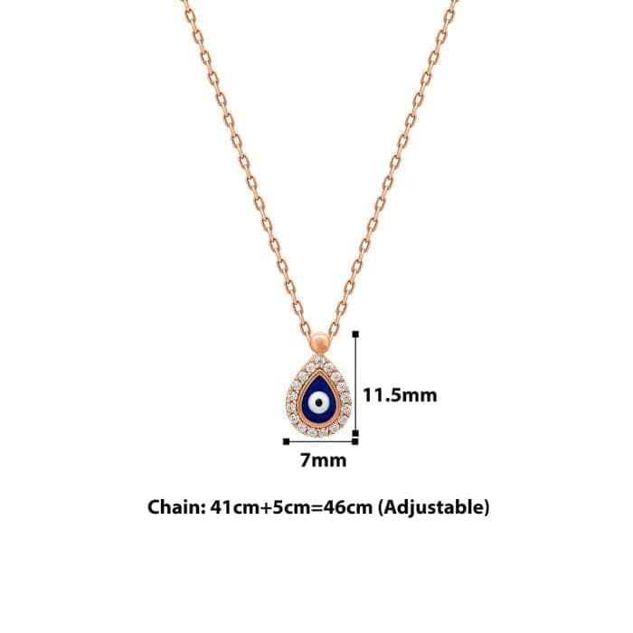 Rose Gold Dark Evil Eye Drop Necklace view 4