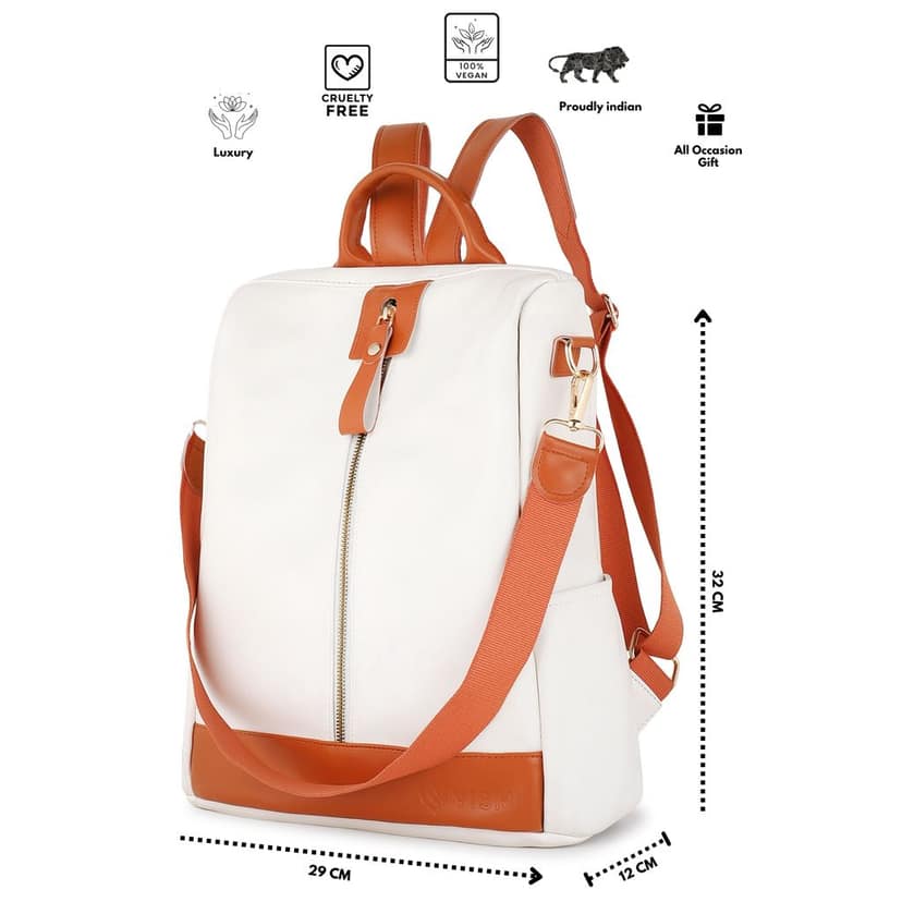 VISMIINTREND Women Backpack for Office Use Upto 13 Inch Laptop | Stylish Backpack Bag | Travel | School | College | Office Use | Anti Theft Convertible Backpack view 8