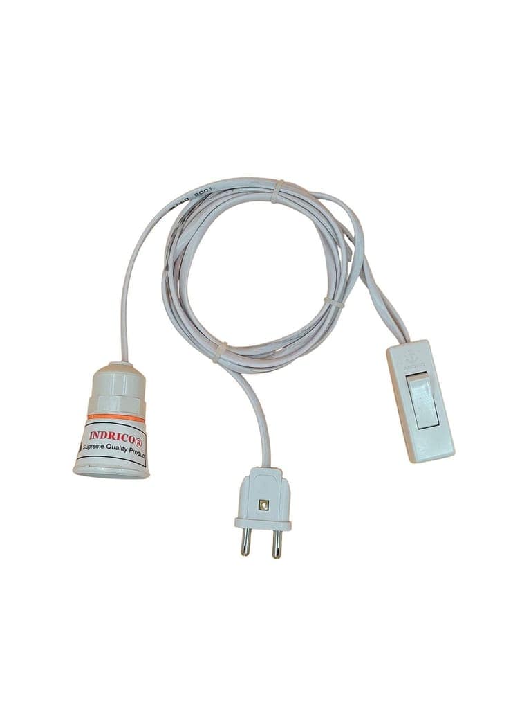 INDRICO 2 Pin Blub Holder with Plug Flexible Cable Wire for Lamp Hanging with On/Off Switch for Home Wall D?cor, Diwali Christmas Decoration Multi Color PVC