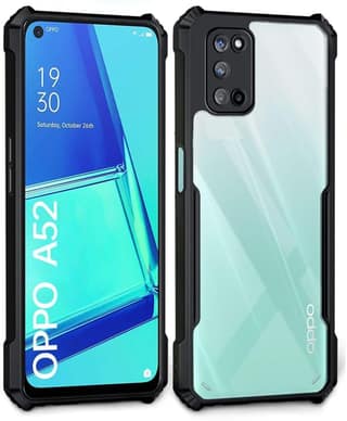 PLUGTECH Slim Shockproof Case | Matte Black Soft | Drop Protection | Precise Cutouts | Premium Mobile Cover for Oppo A52, Oppo A72, Oppo A92