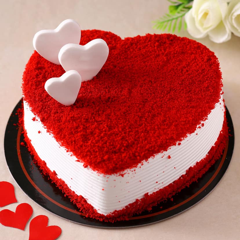Valentine s Heart Red Velvet Cake Half Kg