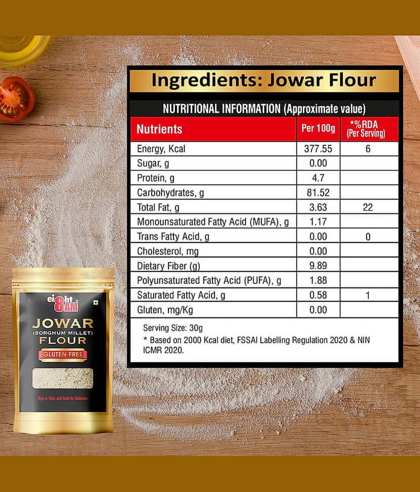 8AM Gluten Free Jowar Flour 980 gm view 3