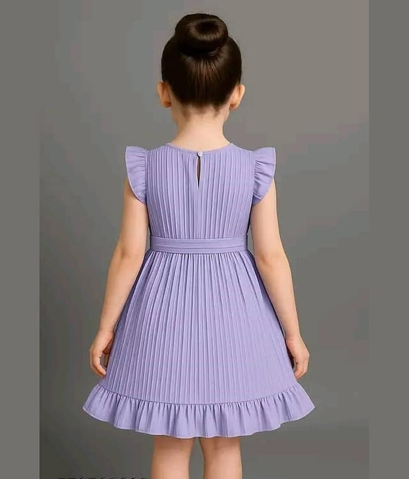 Mullick the designer Cotton Blend Frock For Girls ( Pack of 1 , Lavender ) view 2