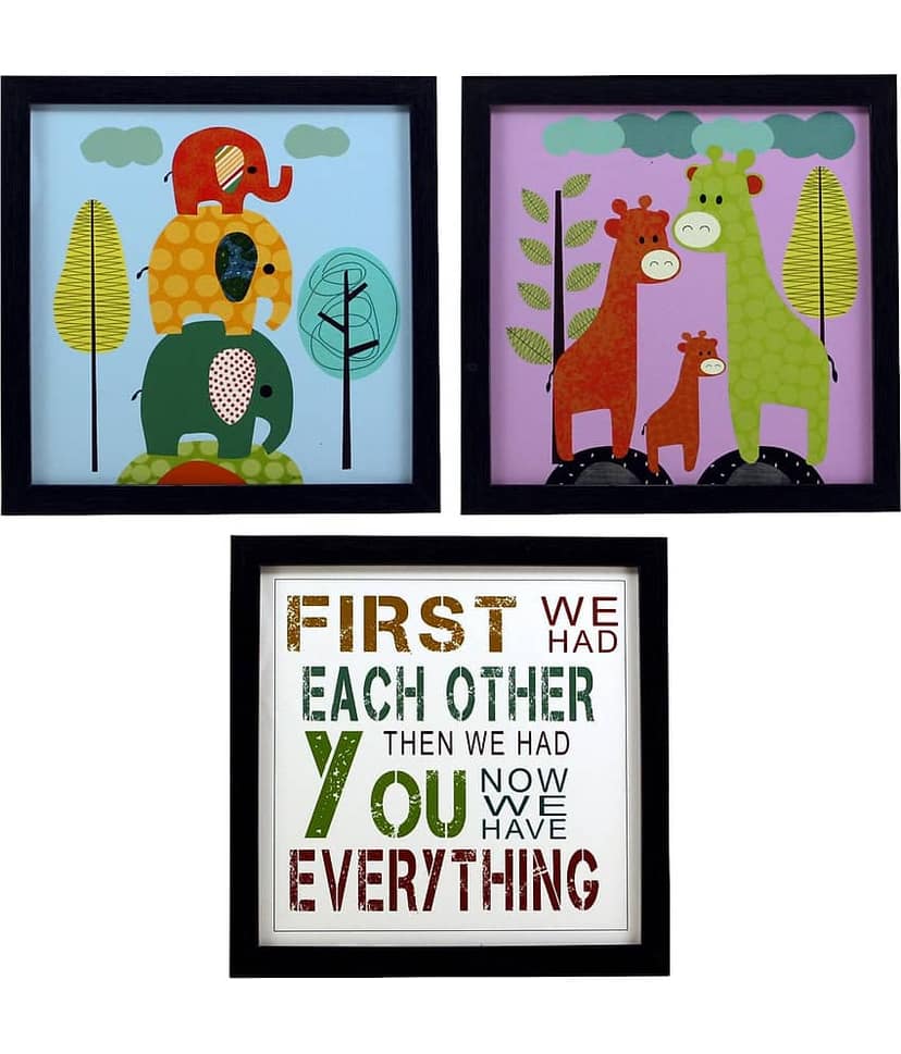Indianara Kids Décor Synthetic Painting With Frame