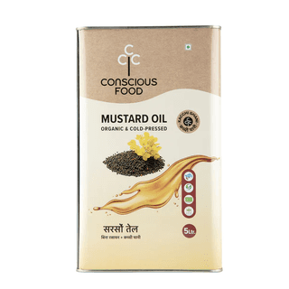 Conscious Food Mustard Oil Organic & Cold - Pressed 5 Ltr