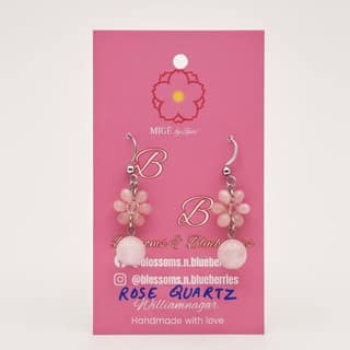 Rose Quartz Floral Earrings