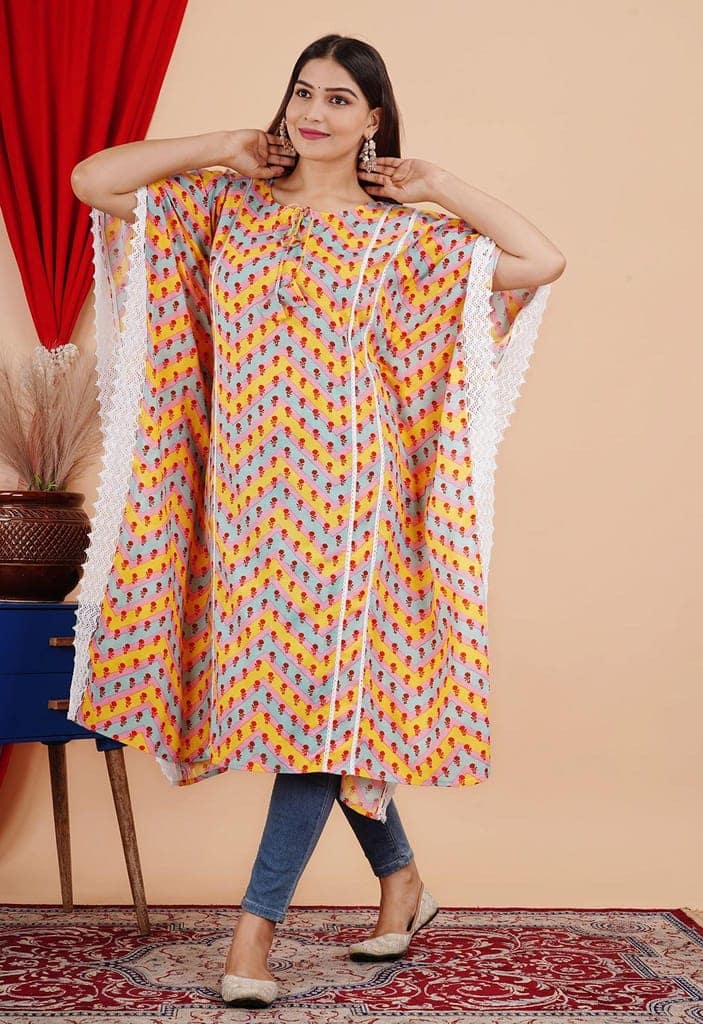 MANMAYEE Women's Rayon Printed Kaftan | Kaftan's view 4