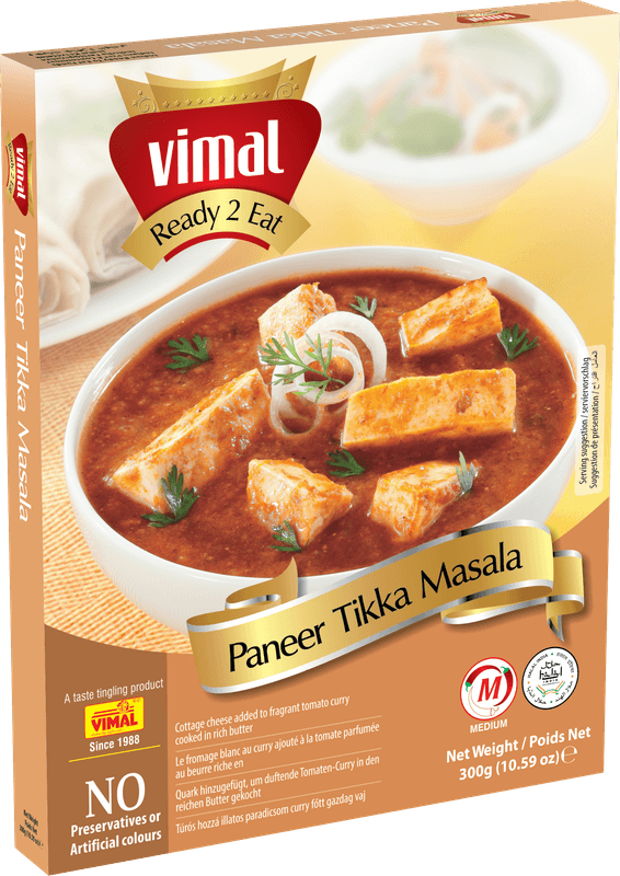 VIMAL Ready to Cook and EatDelicious Paneer Tikka Masala Panjabi Vegetarian Meal with No Added Preservative and Colours - 300g