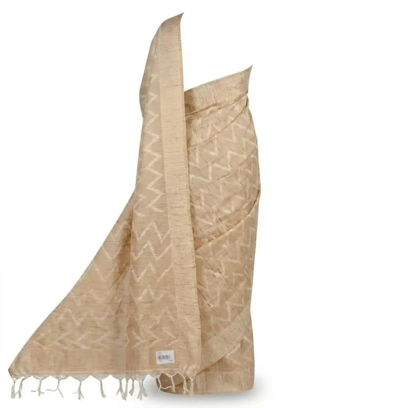 Light Beige Sambalpuri Saree view 2