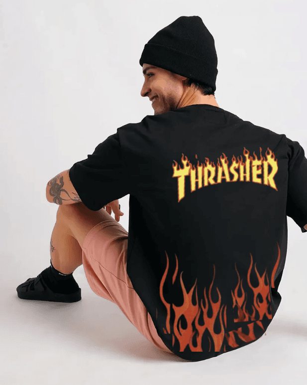 Thrasher Black Oversized T-shirt