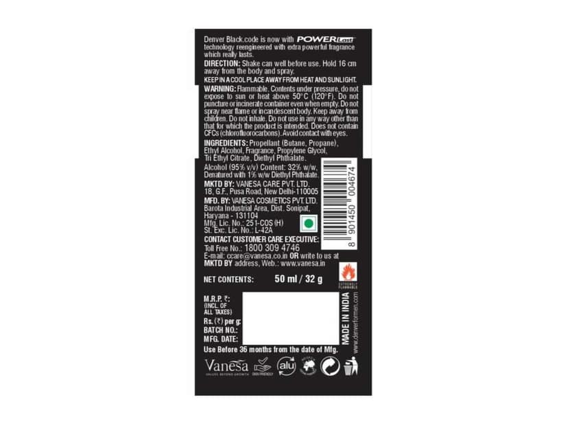 Denver Imperial + Honour + Black Code Nano Deodorant - 3 x 50ml view 4