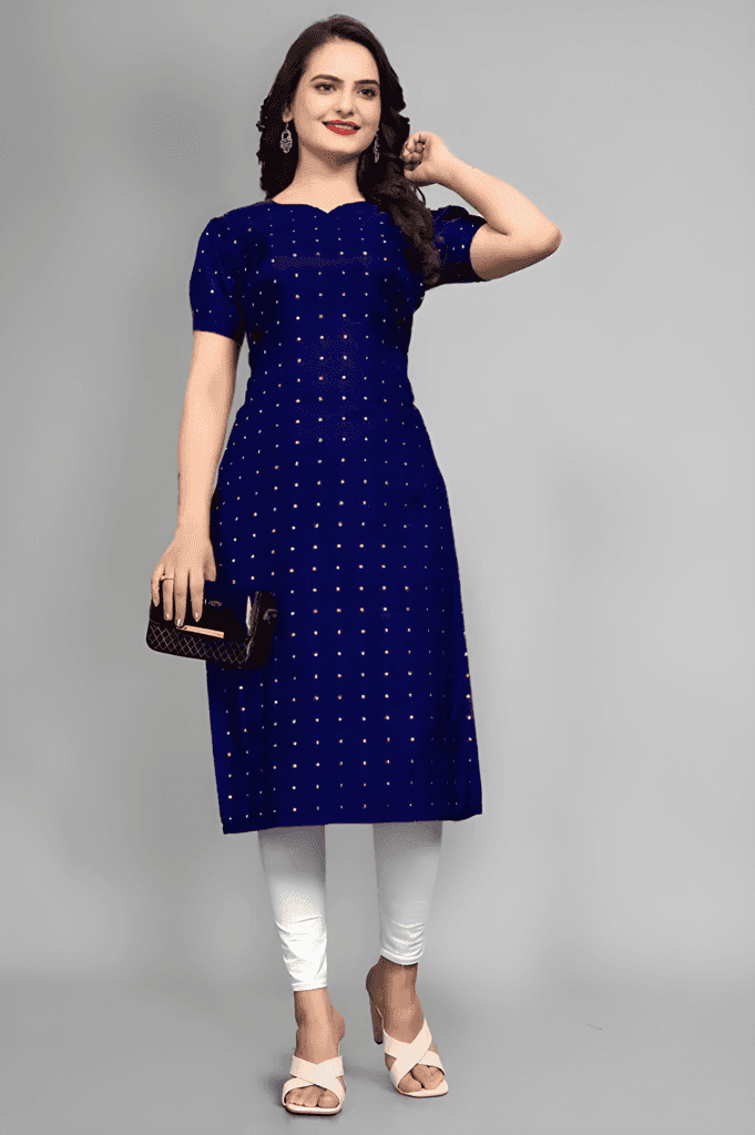 Women Kurti with Elegant Neck Design, Stylish Ethnic Fashion Wear, Trendy Indian Outfit for Daily Wear, Office, College and Family Functions view 4
