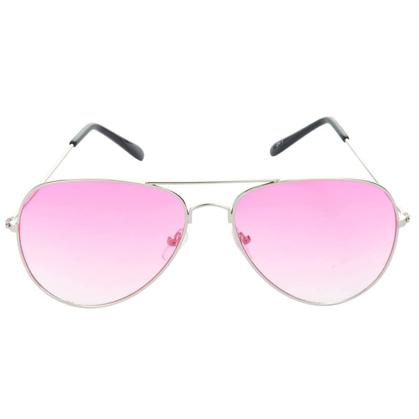 HRINKAR Men Women Boys & Girls Pilot Sunglasses Golden & Silver Frame, Brown & Pink Lens (Medium) Pack of - 2 view 3