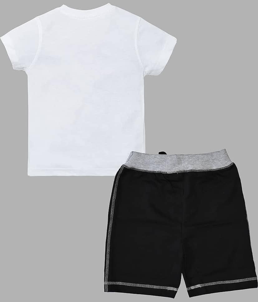 ETCHED DESIGN Pack of 1 Boys Cotton T-Shirt & Shorts Set ( Multicolor ) view 3