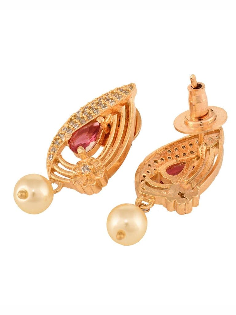 Gold Plated Ruby Studded Floral Locket jewellery Set view 7