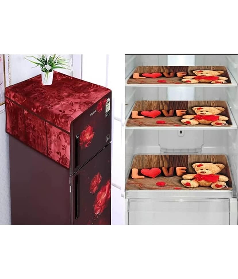 Revexo Set of 4 PVC Multicolor Fridge Mats