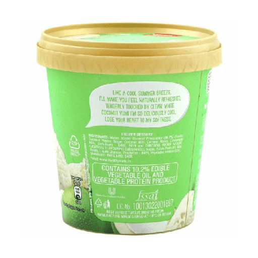 Kwality walls Soft At Heart Tender Coconut Ice Cream 500 Ml Tub view 3