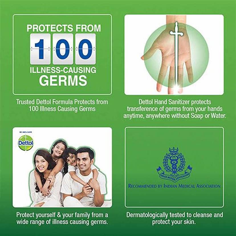 Dettol Instant Hand Sanitizer - Floral Essence, Kills 99.9% Of Germs Without Water, 50 Ml view 2