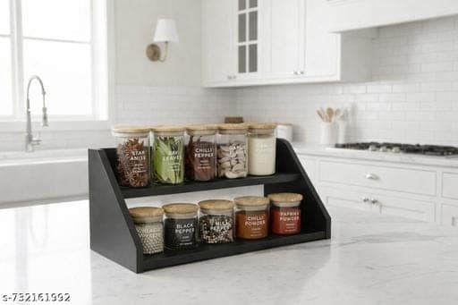 Wooden Kitchen Storage Stand | Decorative Spice Rack | Masala Stand view 2