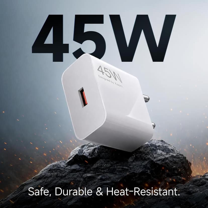 Mi Xiaomi Original 45W Turbo Fast Charger Combo/Rapid Charging with Qualcomm Quick Charge 3.0. Includes USB Type-C 3A Fast Charge Cable. Compatable with mobiles, laptops, and Power Banks (White) view 4