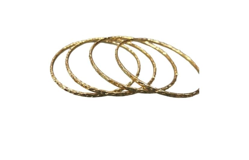 Gold Plated Textured Bangle Set of 4 view 4