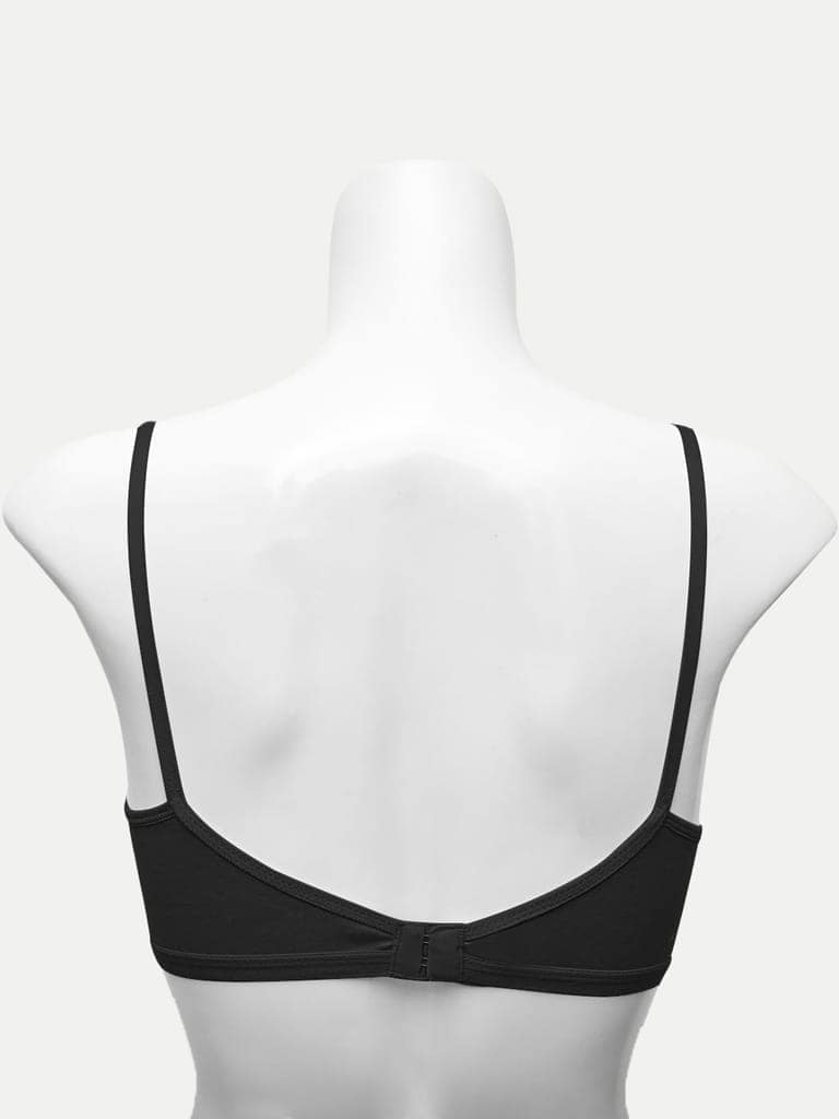 Women Flower Bra - Black Color view 4