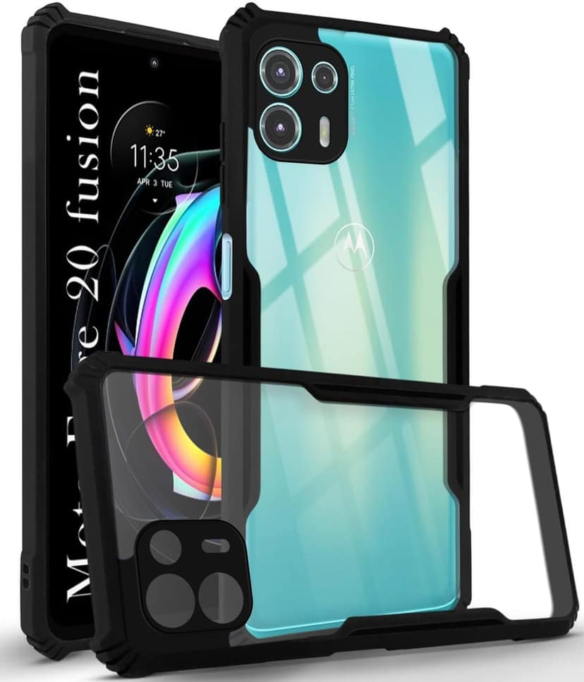PLUGTECH Slim Shockproof Case | Matte Black Soft | Drop Protection | Precise Cutouts | Premium Mobile Cover for Moto Edge 20 Fusion