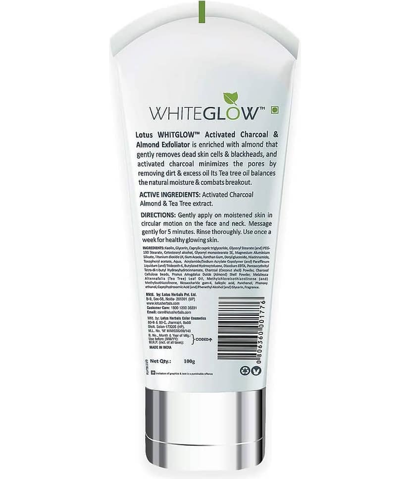 Lotus Herbals Whiteglow Activated Charcoal Brightening Face Mask, 100G view 2