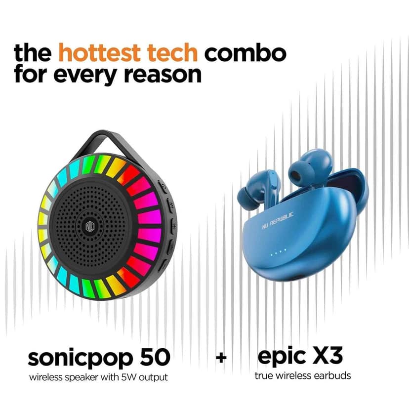 Bass and Pop Speaker & Earbuds Combo view 2