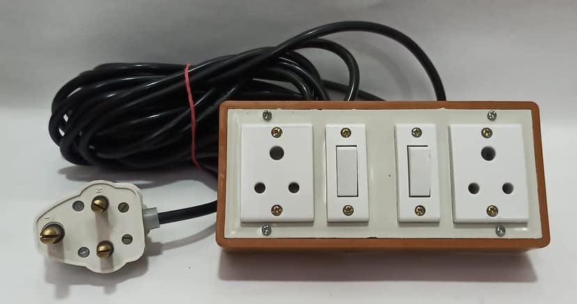 6A 2 Sockets (3 Pin Socket) & 2 Switch Extension Box with 16A Plug & 25m Wire view 4