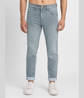 plounge Slim Fit Clean Look Men's Jeans - Grey ( Pack of 1 )