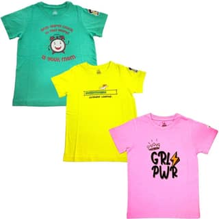 KUCHU New Launch'23 Unisex Tshirt for Boys and Girls- Set of 3|Super Combed Cotton-Modal Fiber|Soft Fabric |Breathable Fabric|Digitally Printed|Unique Design|Vibrant Colour |Half Sleeves |Round Neck