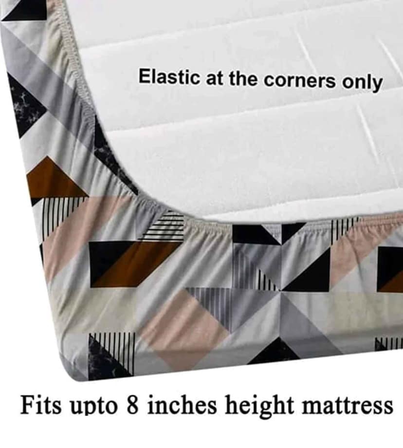 Glace Cotton Double Bed Fitted Bedsheet view 2