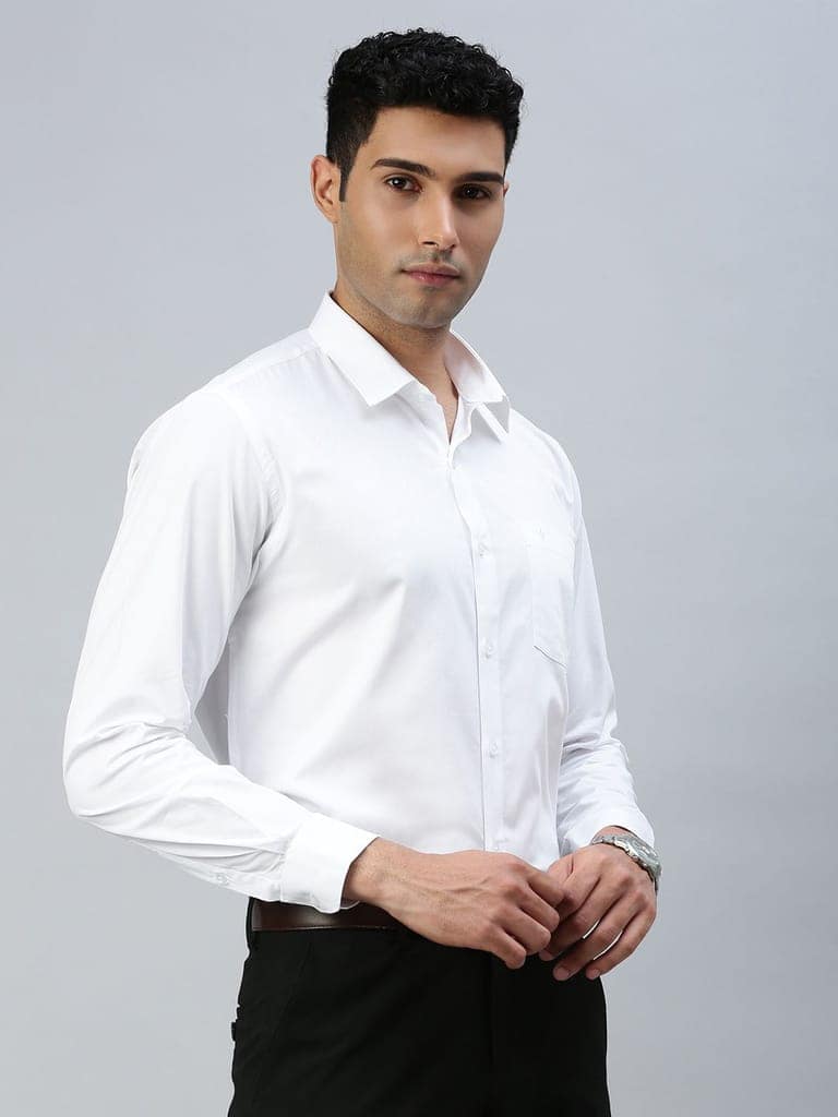 Mens Stain Proof White Shirt Full Sleeves Clean White view 3
