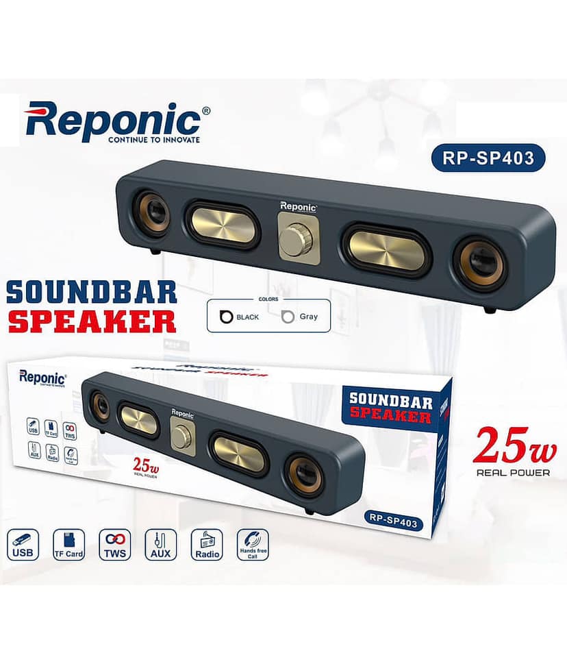 Reponic 25W SP403 25 W Bluetooth Speaker Bluetooth V 5.3 with USB,Call function,TWS feature Playback Time 6 hrs Black view 2