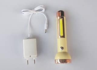 JY SUPER 1703 1+2W Strong LED COB Light with 2 mode Action with 8hrs Continuous Working Power (1800mAh) Aluminium Reflector with Micro Halogeno Technology Runtime : 8hrs Torch Torch (Yellow, 15.2 cm, Rechargeable)